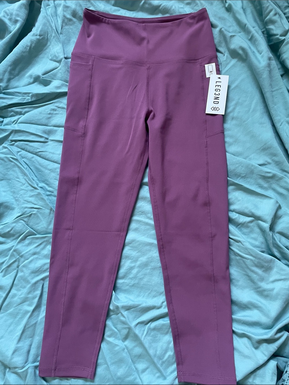 LEG3ND Tulipwood Purple High-Rise Performance Compression Pocket Leggings
